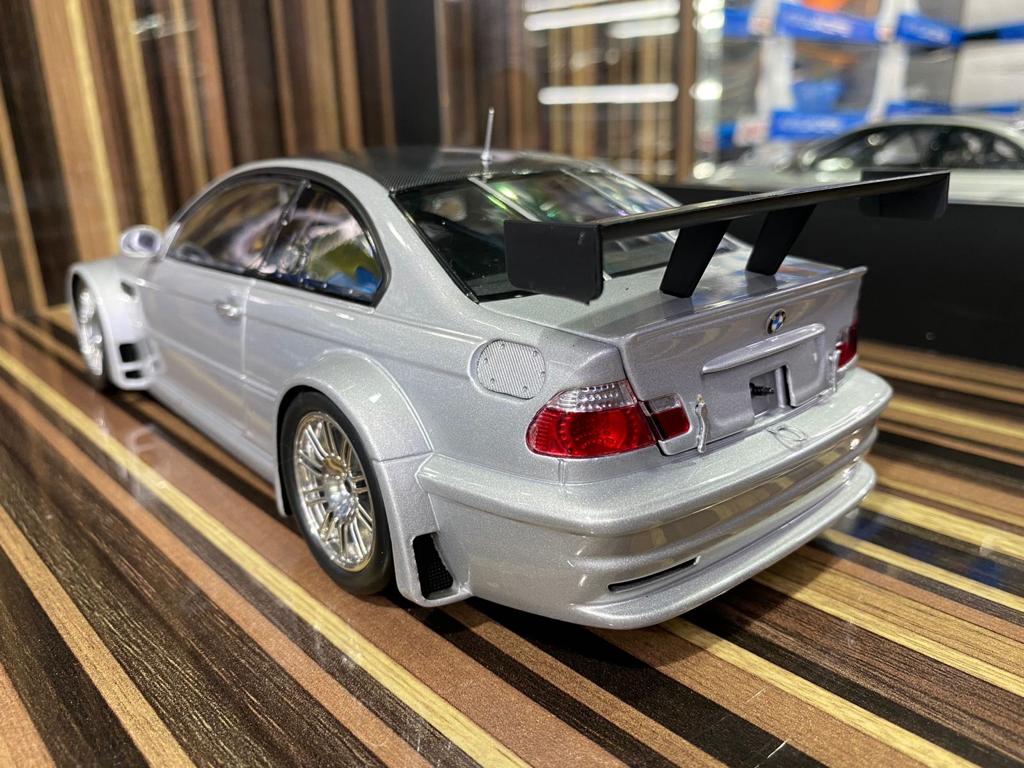 1/18 Diecast BMW M3 GTR 2001 Silver Model Car by Minichamps