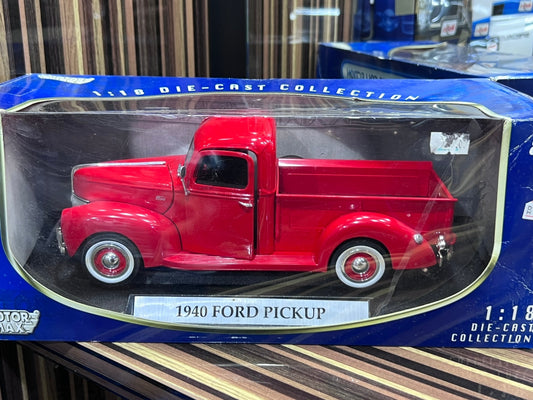 1/18 Diecast Ford Pickup 1940 Red Miniature car by Motormax