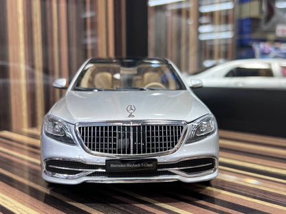 1/18 Diecast Mercedes-Benz S-Class Maybach Silver Almost Real Scale Model Car