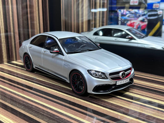 1/18 Resin Mercedes-Benz C63 S AMG Silver Model Car by GT Spirit