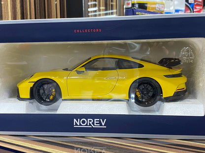 1/18 Diecast Porsche 911 GT3 Yellow Norev Scale Model Car