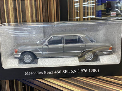 1/18 Diecast Mercedes-Benz 450 SEL 6.9 Grey Norev Scale Model car