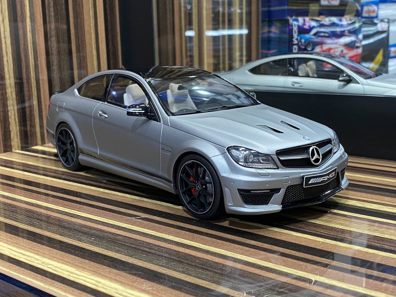 1/18 Resin Mercedes-Benz C 63 AMG Grey Model Car by GT Spirit