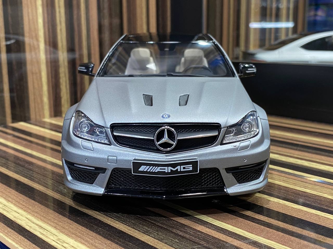 1/18 Resin Mercedes-Benz C 63 AMG Grey Model Car by GT Spirit