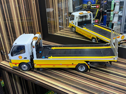 1/18 Diecast Hino 300 Shell Flatbed Tow Truck Yellow by TINY