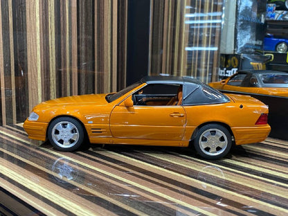 1/18 Diecast Mercedes-Benz SL 500 1999 Orange Norev Scale Model Car