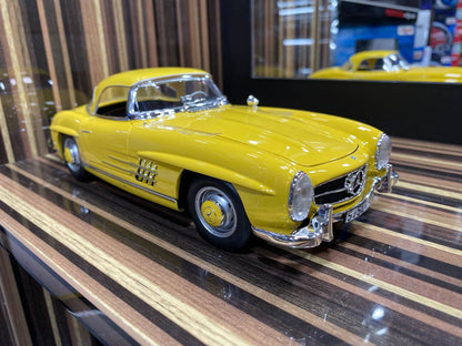 1/18 Diecast Mercedes-Benz 300SL Roadster W198 II Yellow Norev Scale Model Car