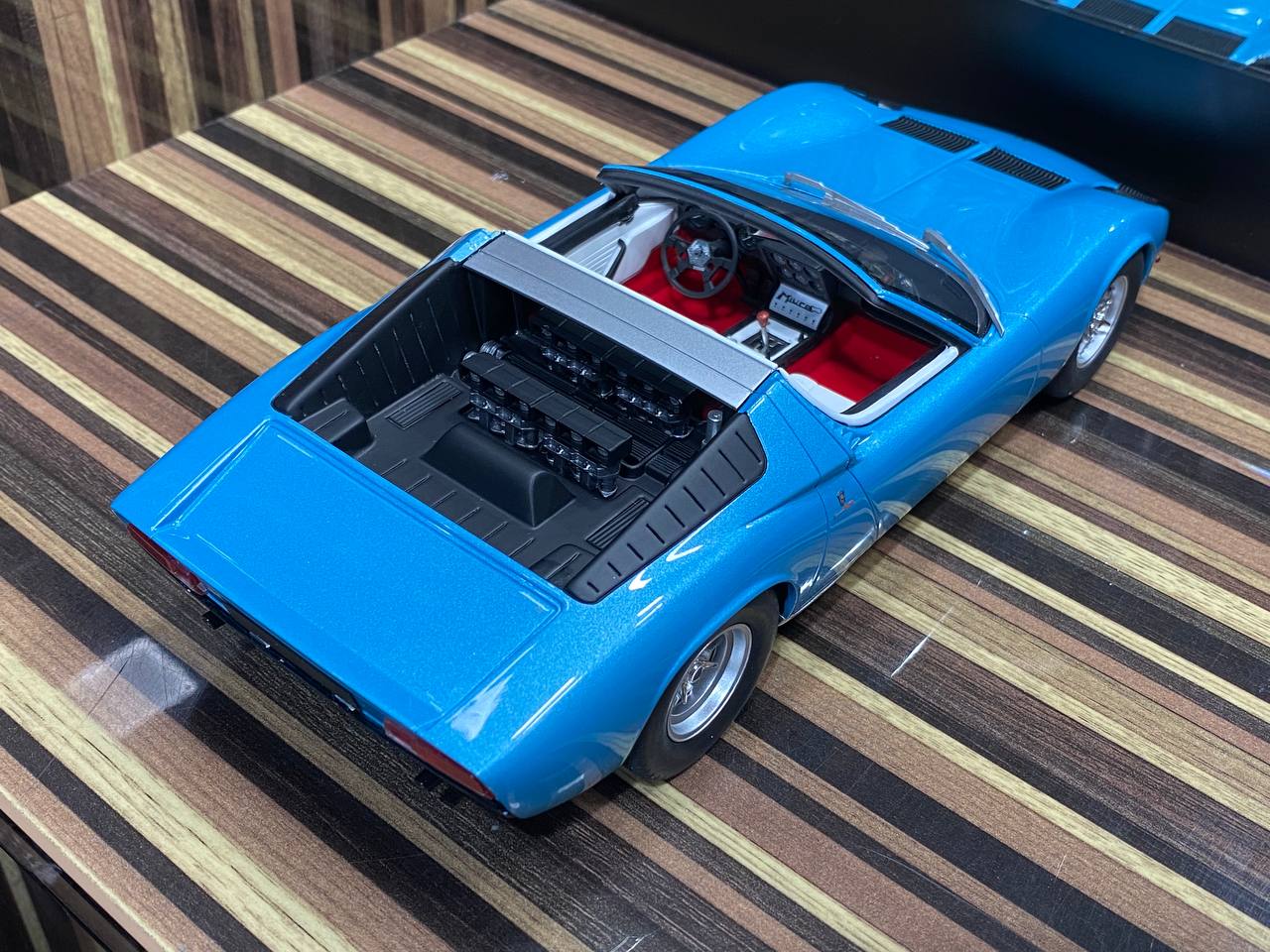 1/18 Diecast Lamborghini Miura Roadster Blue GT Spirit Scale Model Car