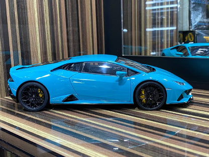 1/18 Diecast Lamborghini Huracan EVO Blue AutoArt Scale Model Car