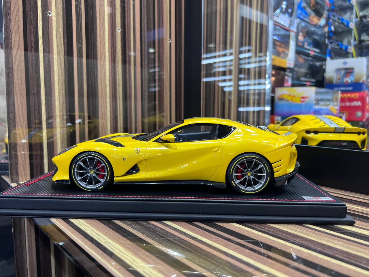 1/18 Resin Ferrari 812 Competizione Yellow Miniature Car by MR Models