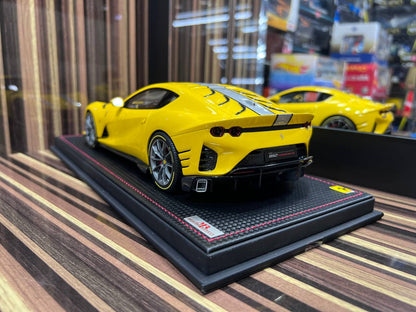 1/18 Resin Ferrari 812 Competizione Yellow Miniature Car by MR Models