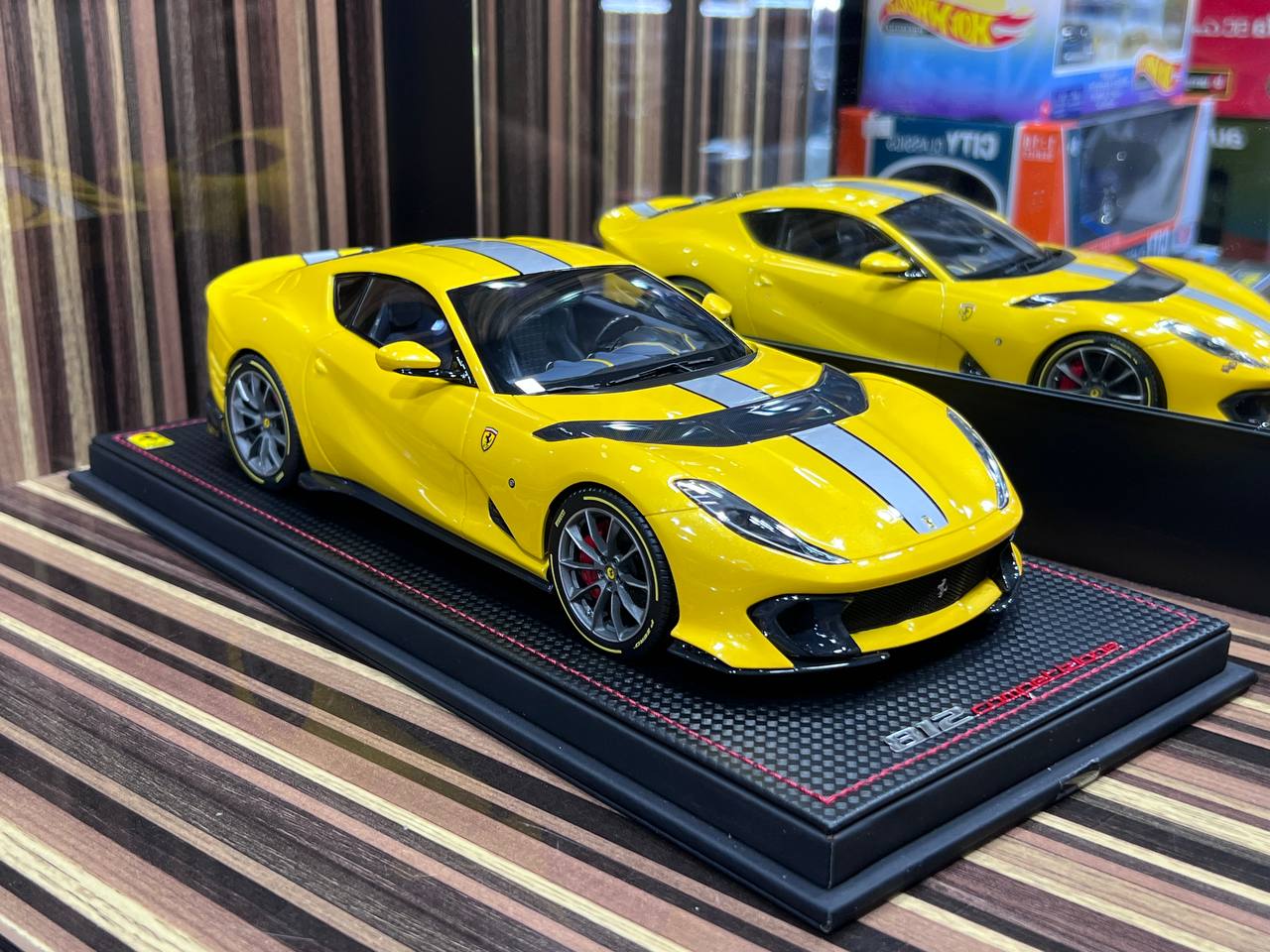 1/18 Resin Ferrari 812 Competizione Yellow Miniature Car by MR Models