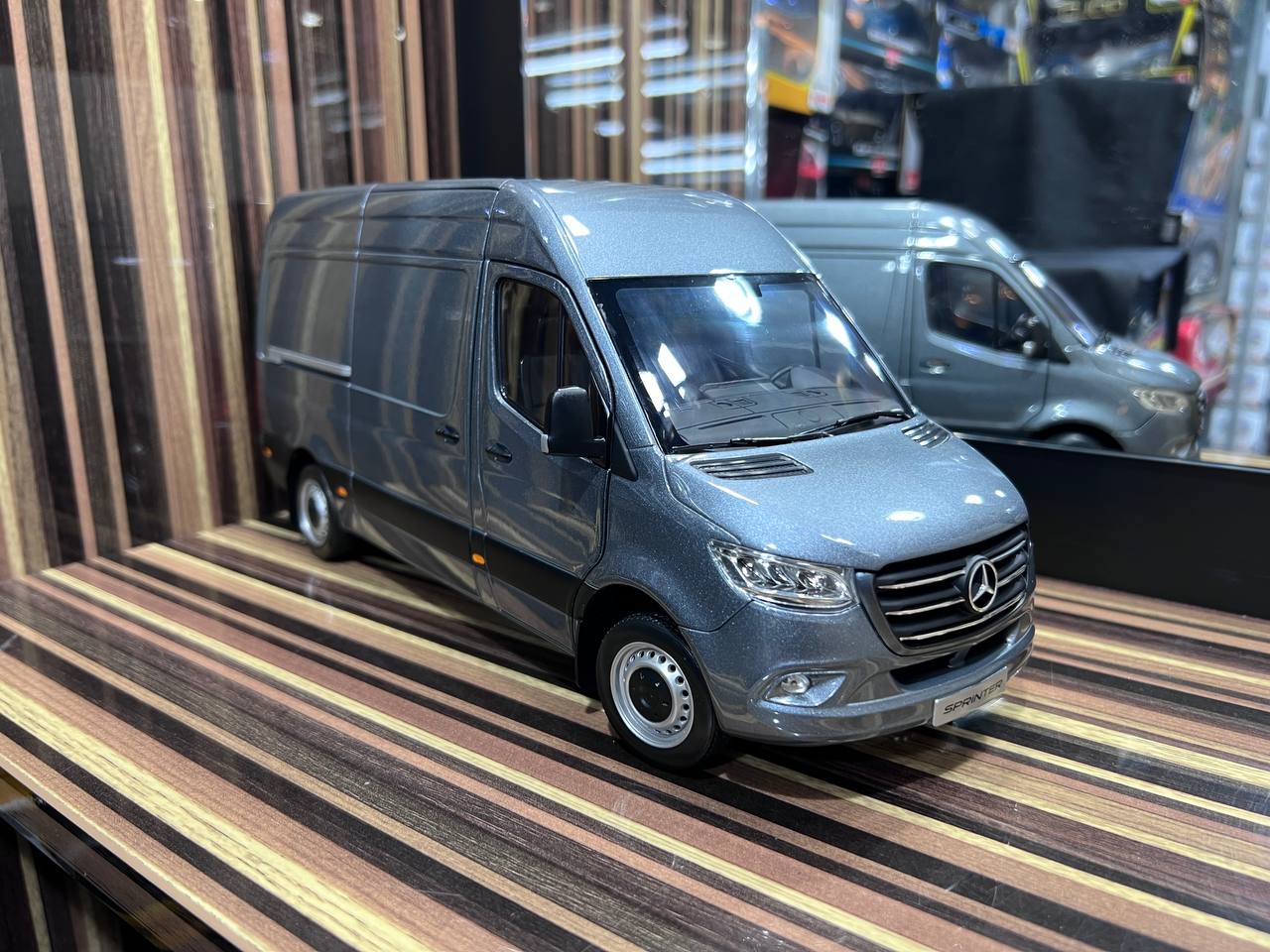 1/18 Diecast Mercedes-Benz Sprinter Grey Norev Scale Model Car