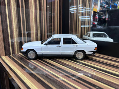 1/18 Diecast Mercedes-Benz 190 E 1982 White Norev Scale Model Car