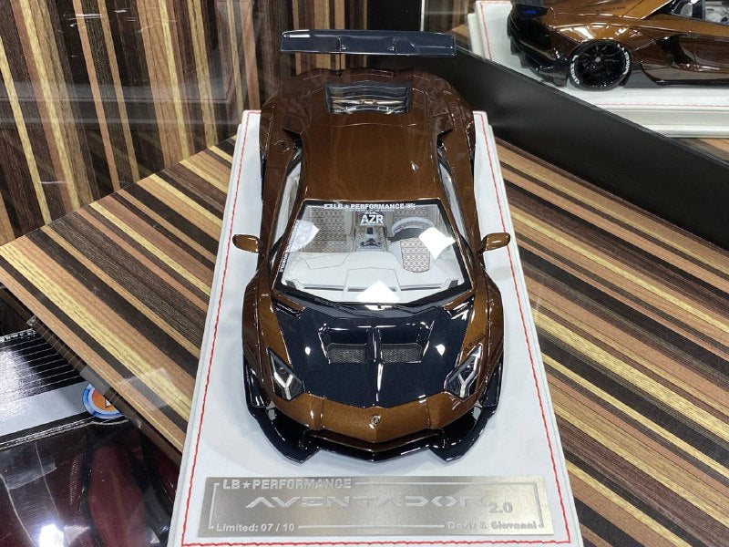 1/18 Resin Lamborghini Aventador LB Performance Brown Model Car by Davis & Giovanni