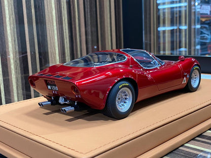 1/18 Diecast Miniature Alfa Romeo Tippo 33/2 Stradale DMH Red Model Car