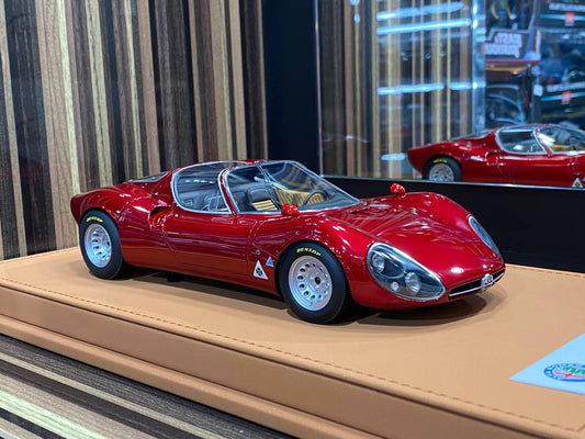 1/18 Diecast Miniature Alfa Romeo Tippo 33/2 Stradale DMH Red Model Car